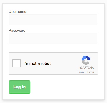 reCaptcha example at login section