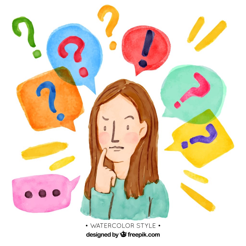 Hari Hak Konsumen Sedunia 2017 - Tutorial Digital Marketing, Website, & Bisnis Online - Exabytes one female have many questions in watercolour drawing