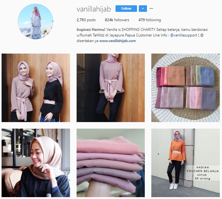 Bisnis online instagram Vanilla Hijab