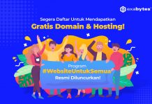 Program #WebsiteUntukSemua Resmi Diluncurkan! Segera Daftar Untuk Mendapatkan Gratis Domain & Hosting! Website Untuk Semua