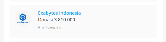 Bukti donasi Exabytes September - November 2020