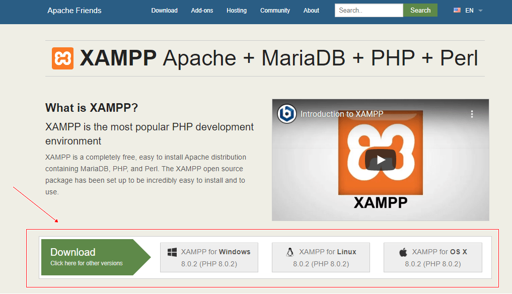 Menginstall XAMPP DI Apache Friends.