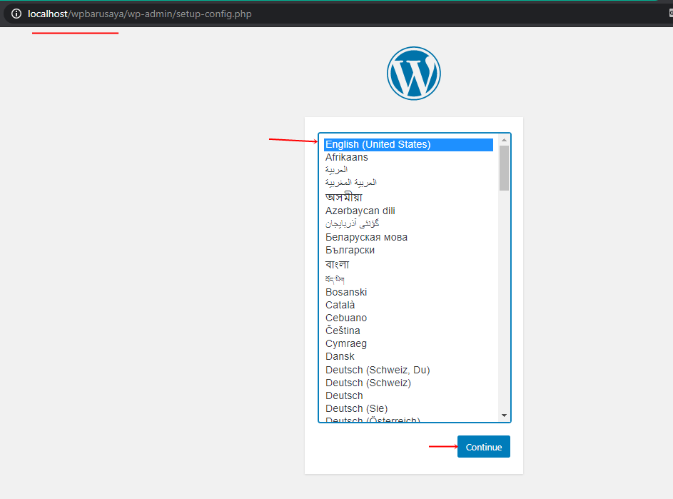 Set up WordPress page.