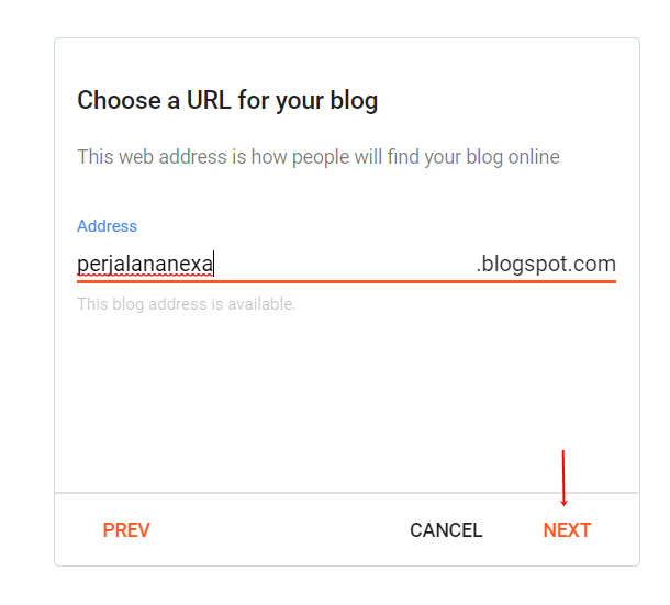 Tentukan URL blog di Blogspot.