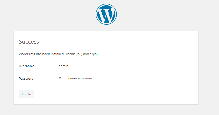 Set up WordPress page.