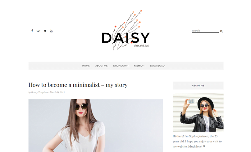 Rekomendasi template Blogger gratis untuk personal blog: Daisy