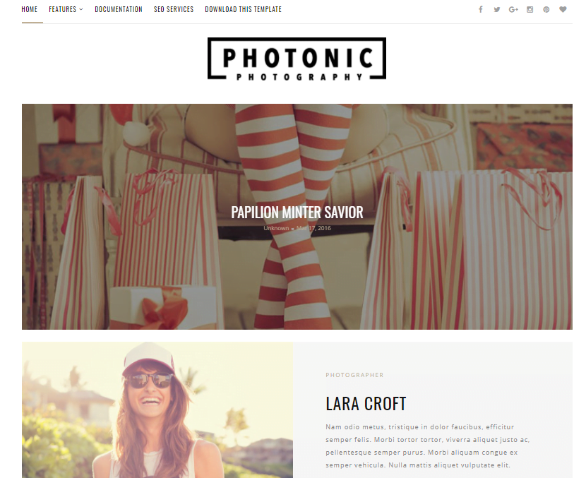 Rekomendasi template blogger gratis untuk portfolio: Photonic
