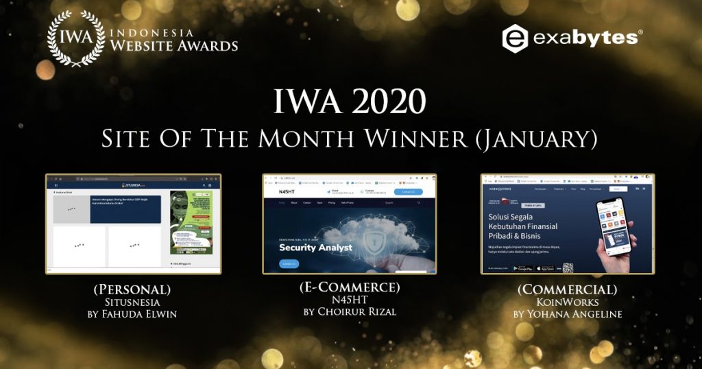 Mengenal Pemenang Site of The Month IWA 2020 (Januari-Desember 2020) - Tutorial Digital Marketing, Website, & Bisnis Online - Exabytes Pemenang Site Of The Month IWA 2020 - Januari