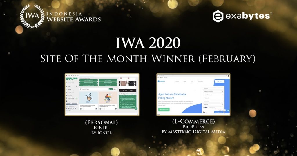 Mengenal Pemenang Site of The Month IWA 2020 (Januari-Desember 2020) - Tutorial Digital Marketing, Website, & Bisnis Online - Exabytes Pemenang Site Of The Month IWA 2020 - Februari