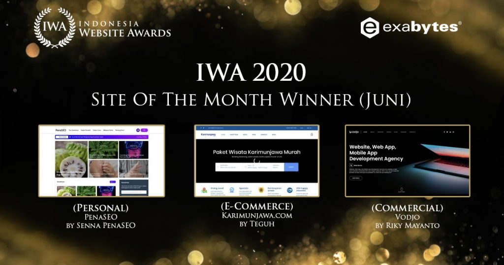 Mengenal Pemenang Site of The Month IWA 2020 (Januari-Desember 2020) - Tutorial Digital Marketing, Website, & Bisnis Online - Exabytes Pemenang Site Of The Month IWA 2020 - Juni