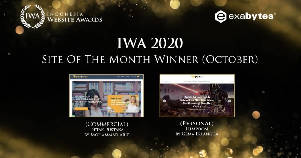 Mengenal Pemenang Site of The Month IWA 2020 (Januari-Desember 2020) - Tutorial Digital Marketing, Website, & Bisnis Online - Exabytes Pemenang Site Of The Month IWA 2020 - Oktober