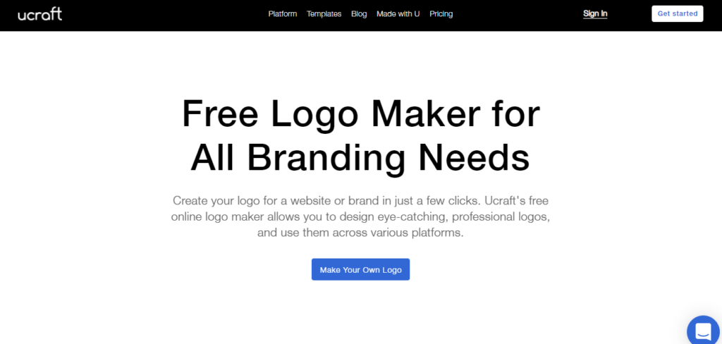 Website buat logo online gratis: Ucraft
