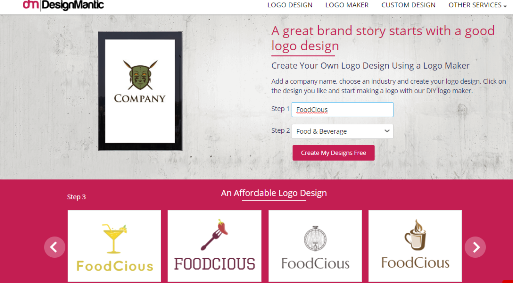 Website buat logo online gratis: Designmantic