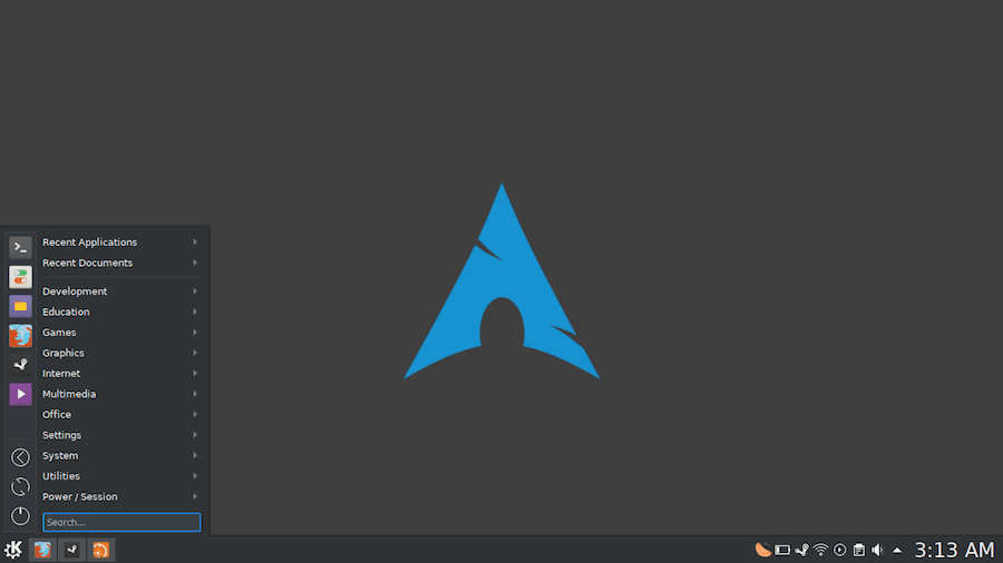 Tampilan Arch Linux.