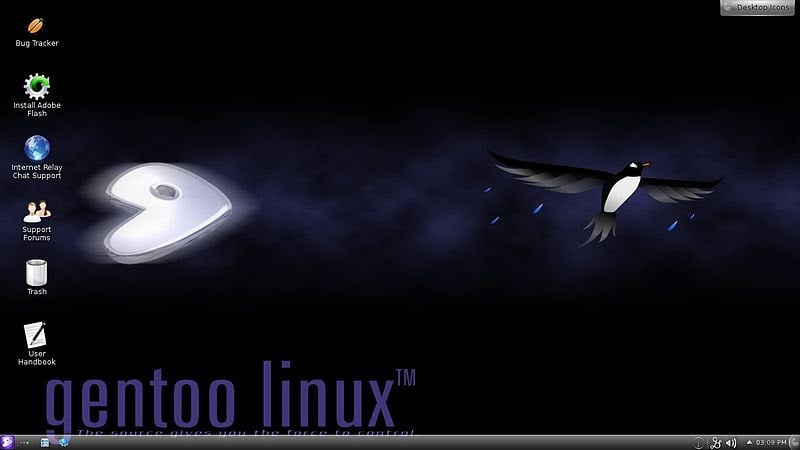 Tampilan Gentoo Linux.