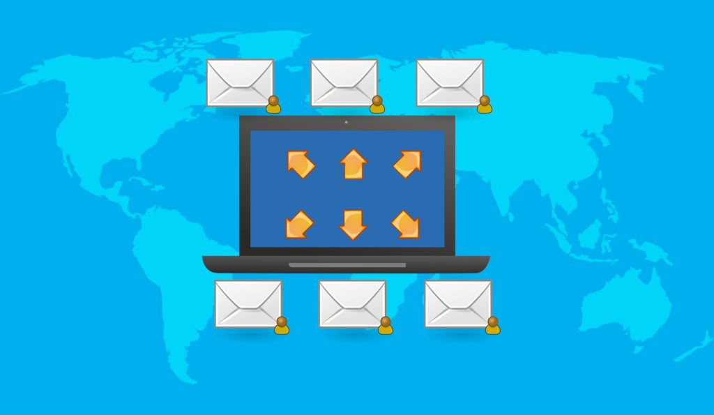Ilustrasi pengiriman email, perbedaan email bisnis