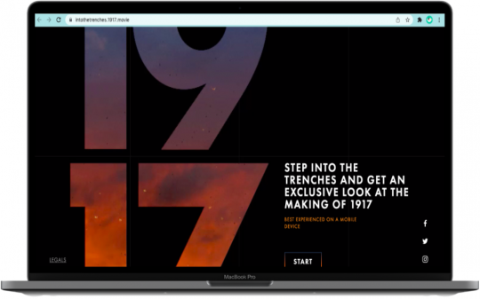 Contoh Desain Website: 1917: Into the Trenches