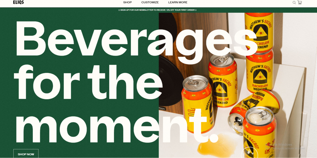 Contoh template website e-commerce terbaik (Sumber: Eliqs)