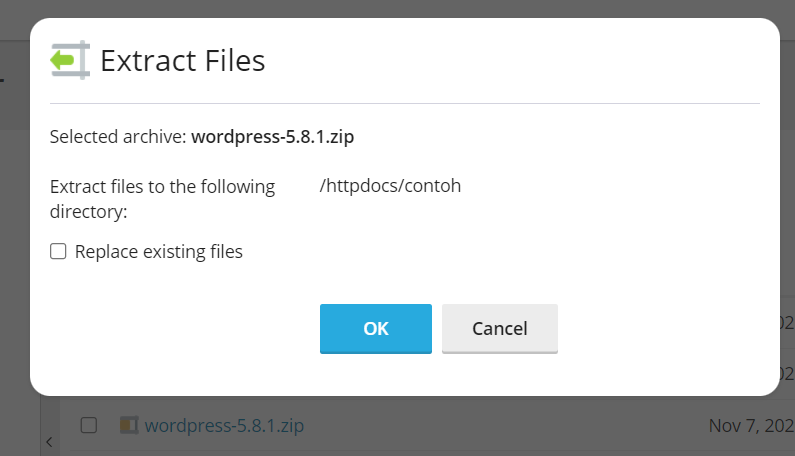 Extract File WordPress