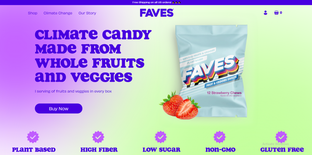 Contoh template website e-commerce terbaik (Sumber: Faves)