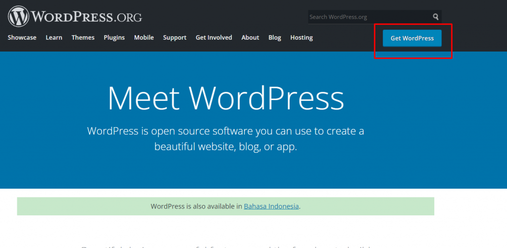 langkah pertama dalam cara membuat website gratis adalah download CMS WordPress di WordPress.org 