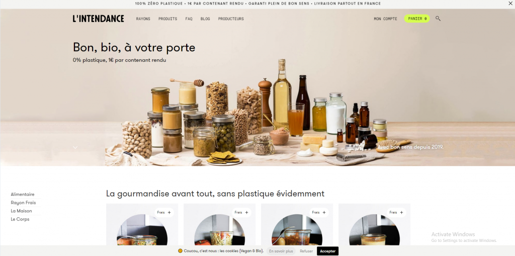  Contoh template website e-commerce terbaik (Sumber: L'intendance)
