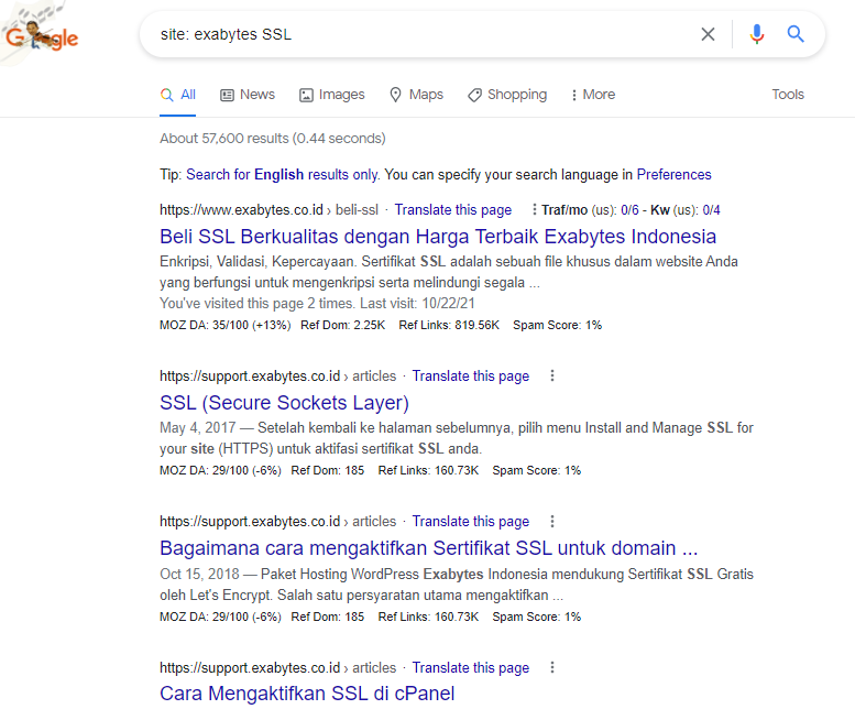 Rahasia Google untuk menemukan halaman website untuk interlink