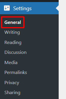  Klik menu Settings > General.
