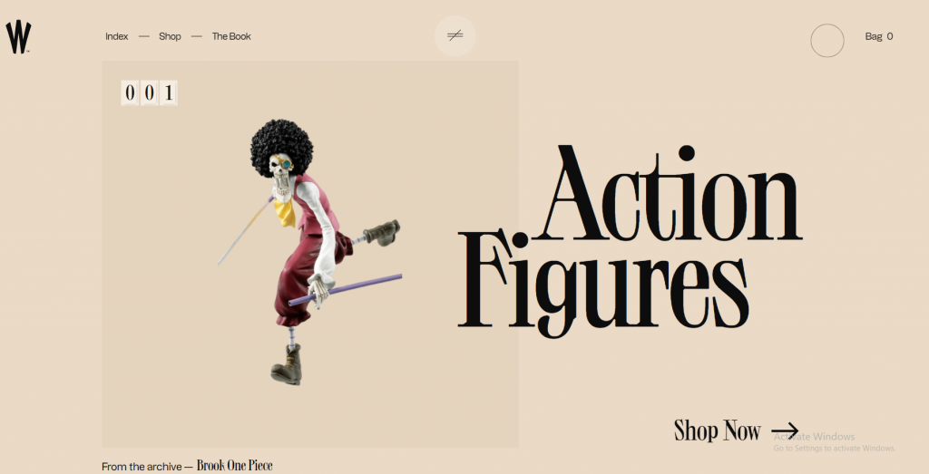 Contoh template website e-commerce terbaik (Sumber: Wannabe Toys)