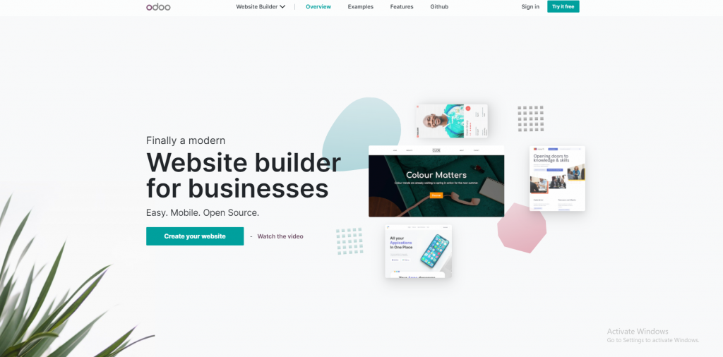 website builder terbaik: Odoo