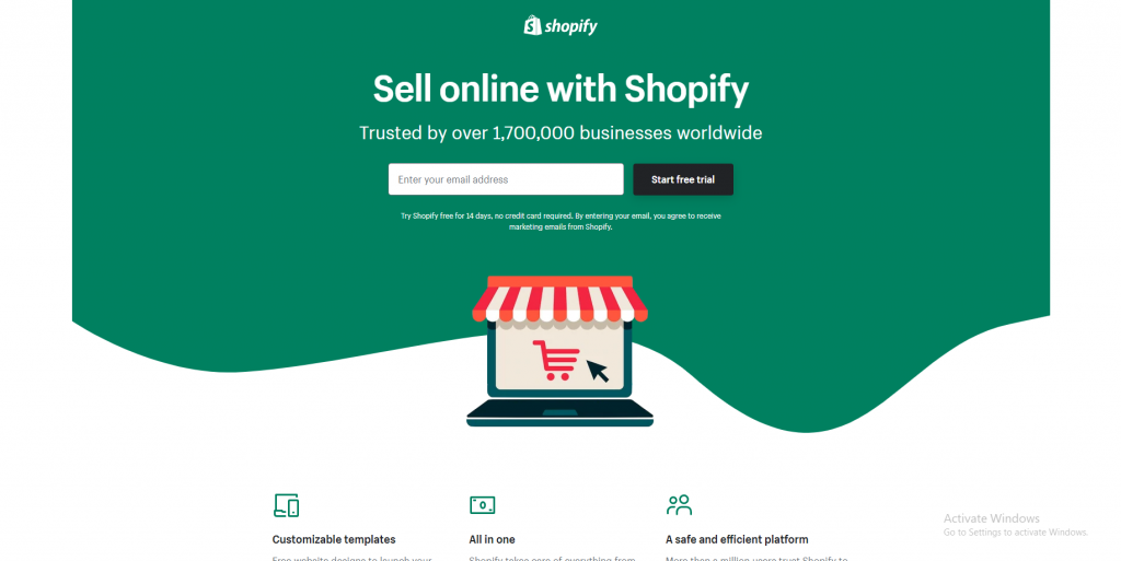 website builder terbaik: Shopify
