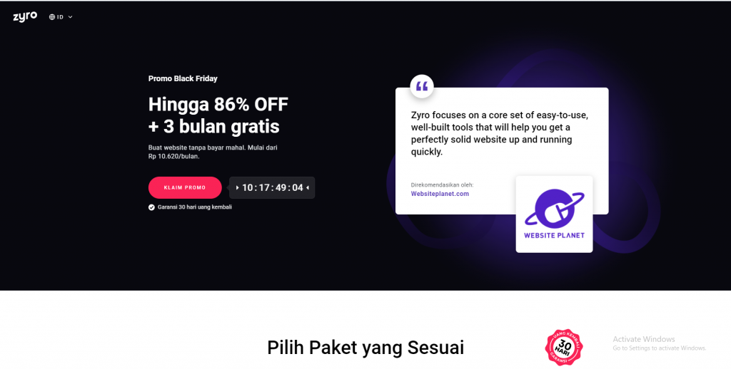 website builder terbaik: zyro