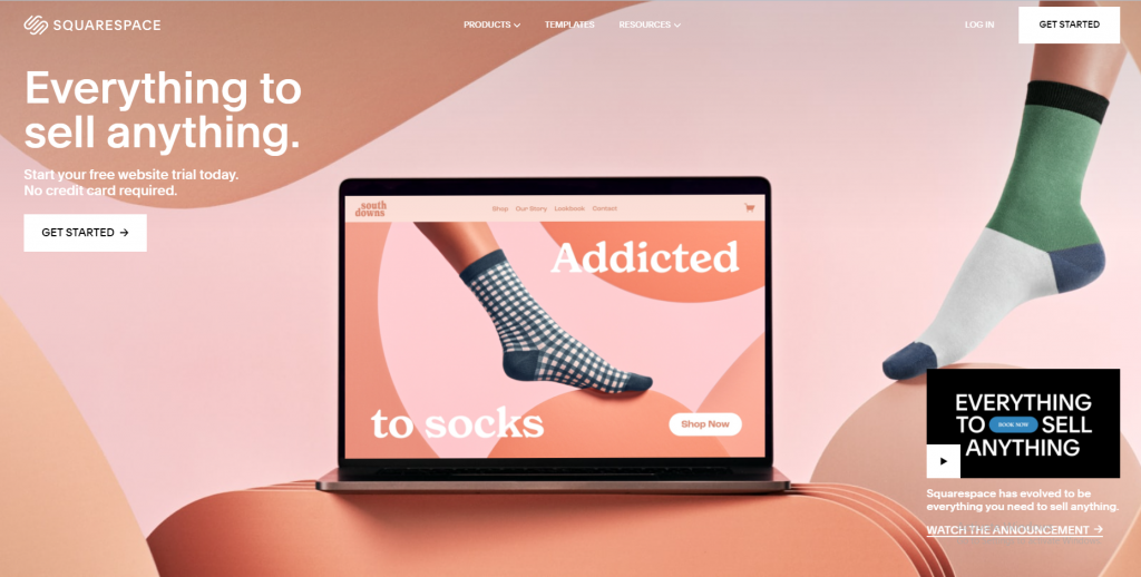 website builder terbaik: squarespace