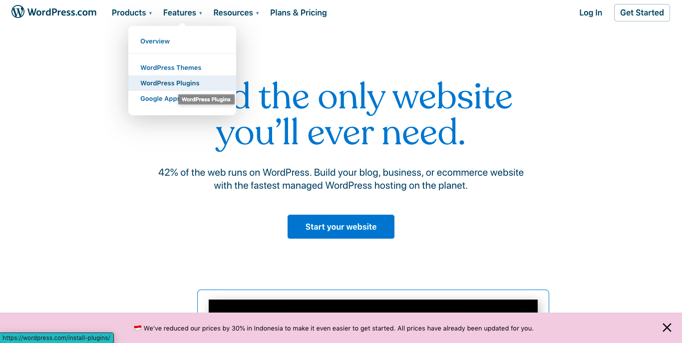 Tampilan WordPress.com