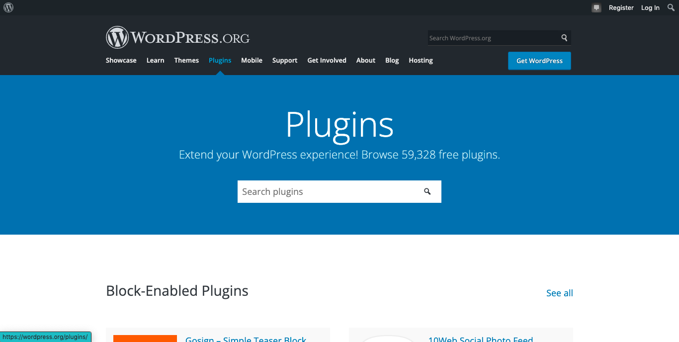 Tampilan WordPress.org