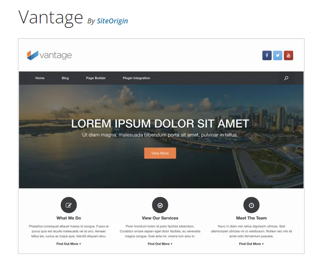 Vantage - template WordPress