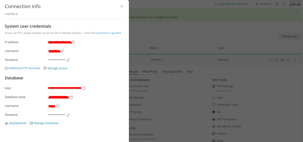 Panduan Termudah dan Lengkap Cara Menggunakan FileZilla - Tutorial Digital Marketing, Website, & Bisnis Online - Exabytes Nanti akan muncul halaman yang berisikan dengan informasi FTP yang nantinya Anda gunakan untuk menghubungkan komputer Anda dengan server hosting Anda.