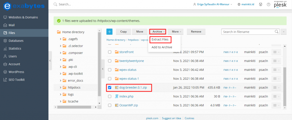 tandai untuk ekstrak