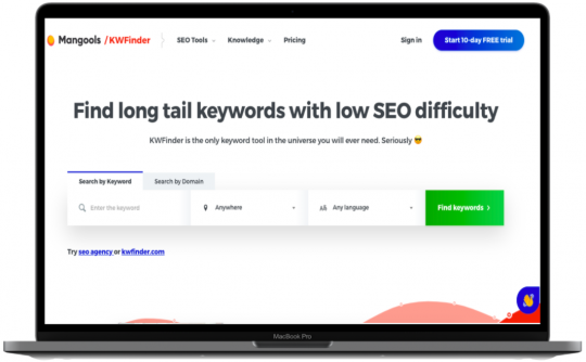 Rekomendasi keyword tools: KWFinder