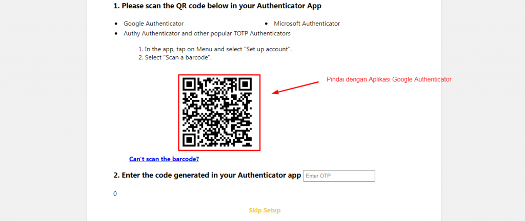 Download dan instal aplikasi Google Authenticator di ponsel Anda dan pin