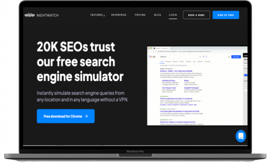 Rekomendasi Ekstensi Google Chrome Untuk SEO dan Digital Marketing: SEO Search Simulator by Nightwatch