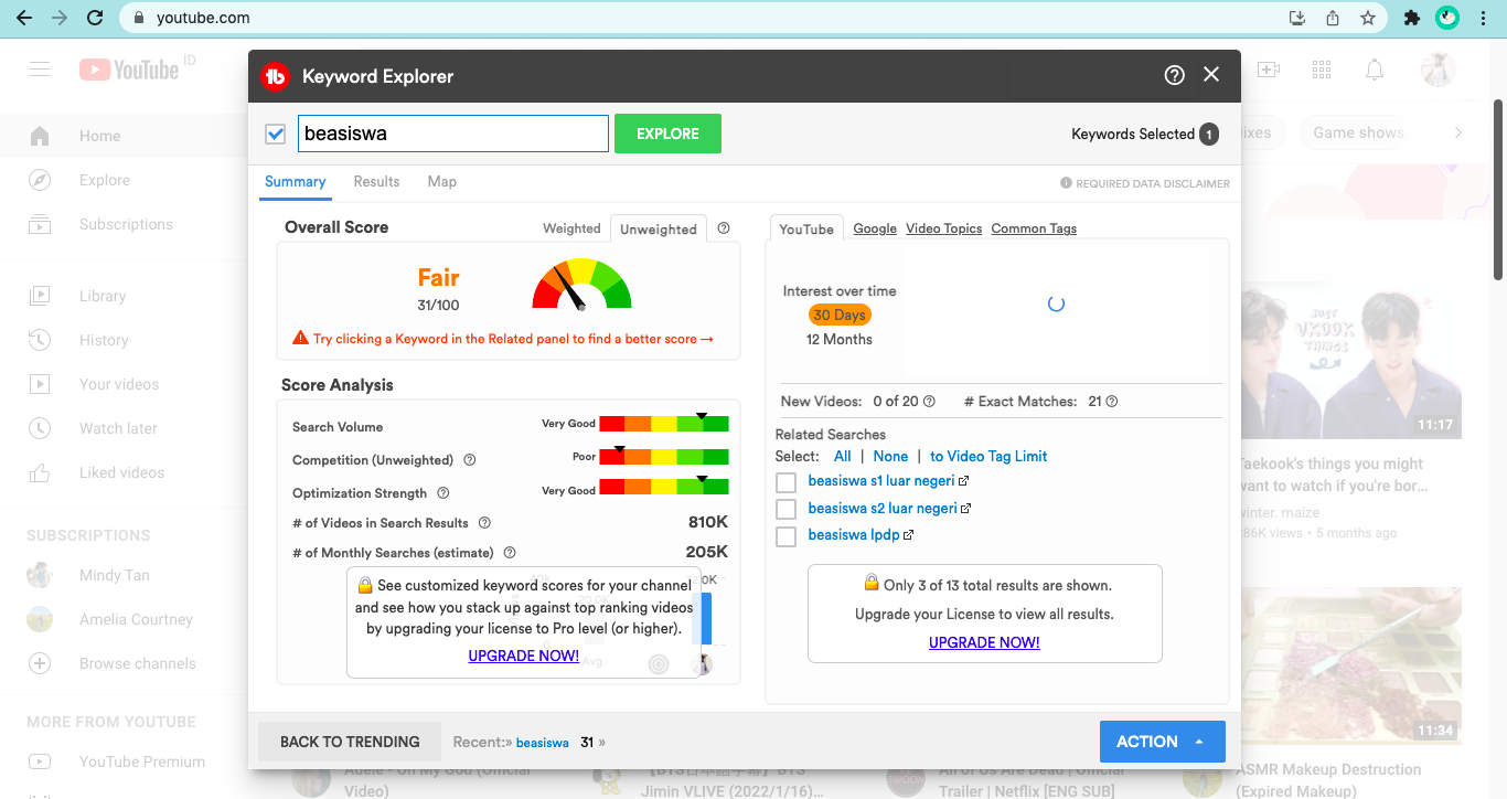 Rekomendasi keyword tools: Tubebuddy