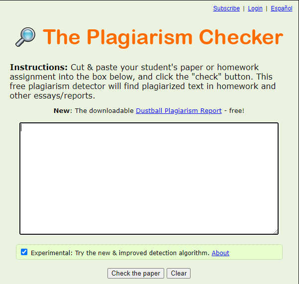 dustball plagiarism checker