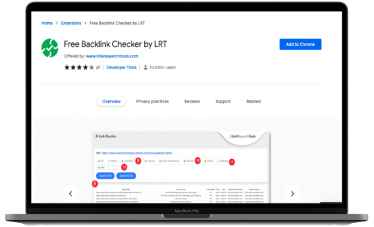 Rekomendasi Ekstensi Google Chrome Untuk SEO dan Digital Marketing: Free Backlink Checker by LRT