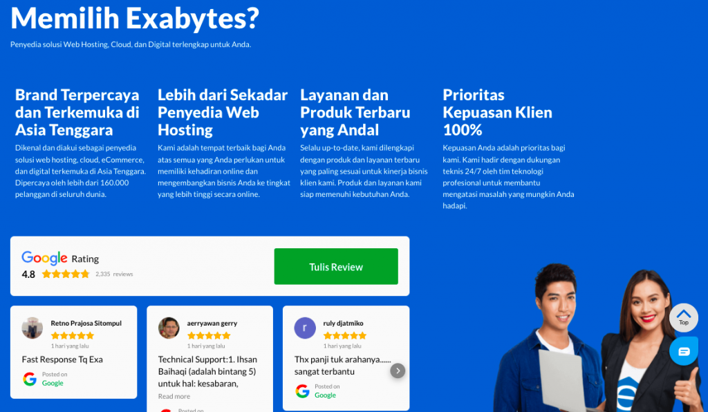18+ Cara Membuat Halaman Produk yang Menarik - Tutorial Digital Marketing, Website, & Bisnis Online - Exabytes Mencantumkan Review dan Testimoni Positif Pelanggan