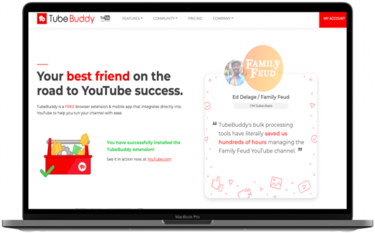 Rekomendasi keyword tools: TubeBuddy