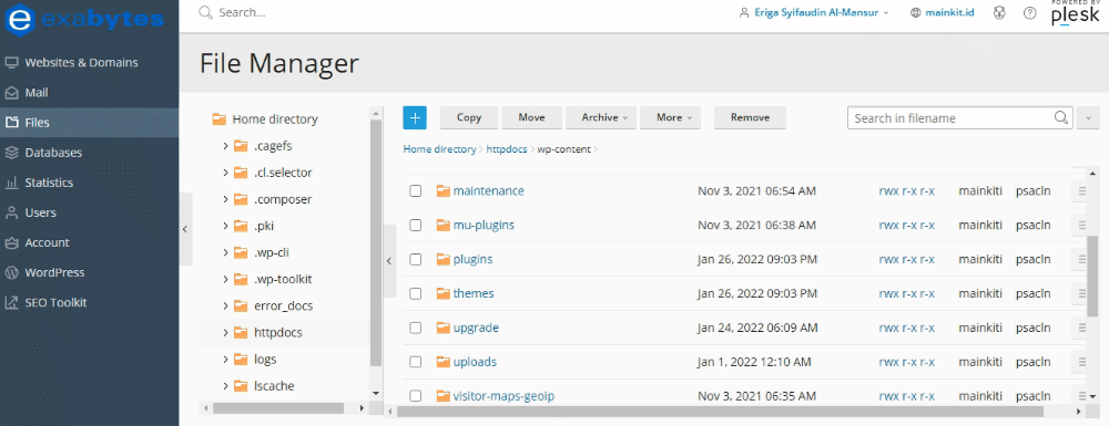 Klik tombol berbentuk plus dan klik upload file.