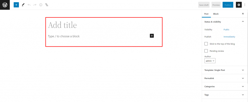 Cara Membuat WordPress Bagi Pemula (Tutorial Lengkap) - Tutorial Digital Marketing, Website, & Bisnis Online - Exabytes Nantinya akan muncul berbagai fitur dan di halaman postingan tersebut masukkan judul terlebih dahulu.