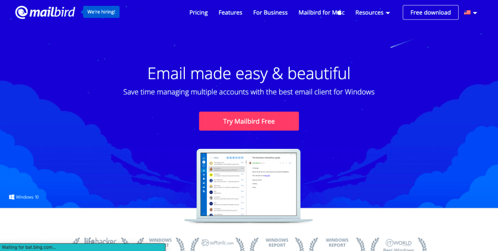 rekomendasi email client terbaik: Mailbird