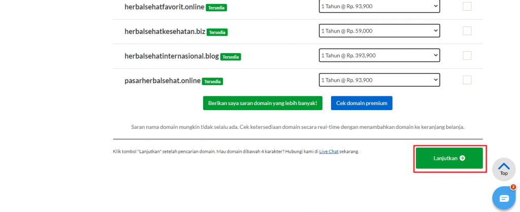 Scroll dan klik Lanjutkan kembali.